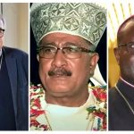 Mgr Jérôme Beau, Mgr Susitino Sionepoe et Mgr André Guèye © ktotv.com / Wallis-et-Futuna la 1ère / YouTube / pelerinagepoponguine.org/
